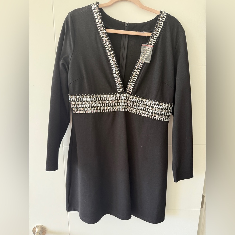 VENUS Black Dress with Silver Embellishments